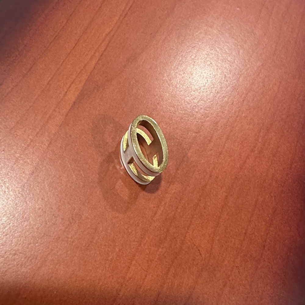 Gold and White H Charm - Picture 2 of 2